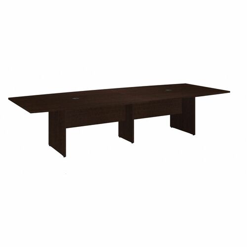 Bush Business Furniture 120L x 48W Boat Top Conference Table - Mocha Cherry - Boat Top - 3 Legs - 47.52" Table Top Width x 119.21" Table Top Depth x 1" Table Top Thickness - 28.65" Height - Office - Assembly Required - Mocha Cherry, Thermofused Laminate (