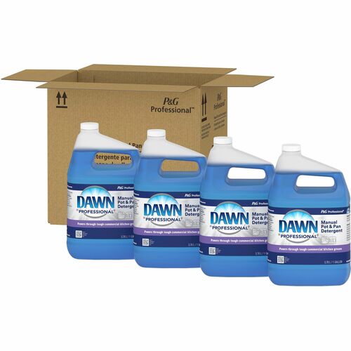 Dawn Manual Pot/Pan Detergent - For Pot, Pan - 128 fl oz (4 quart) - Original Scent - 4 / Carton - Blue