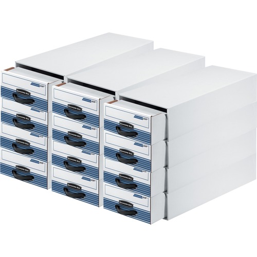 Bankers Box Stor/Drawer Steel Plus Card Storage Drawer - Internal Dimensions: 9.25" Width x 23.25" Depth x 5.63" Height - External Dimensions: 10.5" Width x 25.3" Depth x 6.5" Height - Medium Duty - Stackable - Steel, Plastic - Blue, White - For Card - Re