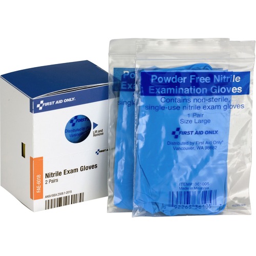 First Aid Only SmartCompliance Refill Nitrile Gloves - Small Size - Clear - Germs-free, Latex-free - 4 / Box