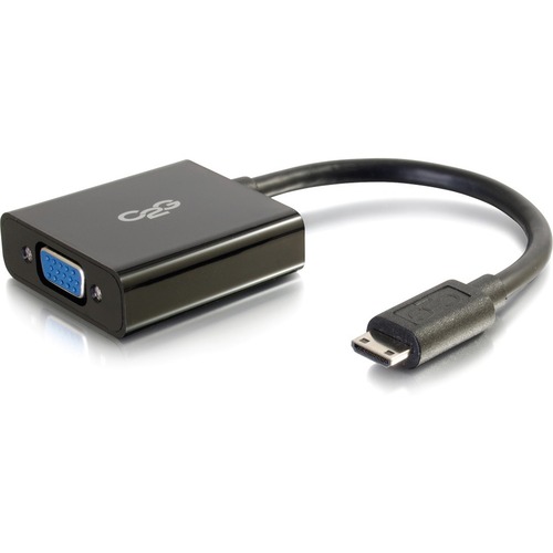 C2G Mini HDMI to VGA Adapter - Mini HDMI to VGA Converter - Male to Female - HDMI/VGA for Video Device, Notebook, Monitor - 8" - 1 x HDMI (Mini Type C) Male Digital Audio/Video - 1 x HD-15 Female VGA - Shielding - Black"""