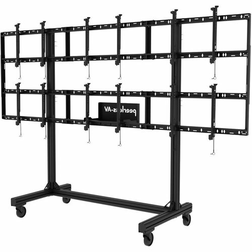 Peerless-AV Portable Video Wall Cart 2x2 and 3x2 Configuration for 46" to 55" Displays - 46" to 55" Screen Support - 272 kg Load Capacity - 76.26" (1937 mm) Height x 10.09 ft (3075.18 mm) Width x 36.10" (916.94 mm) Depth - Floor Stand - Textured - Aluminu