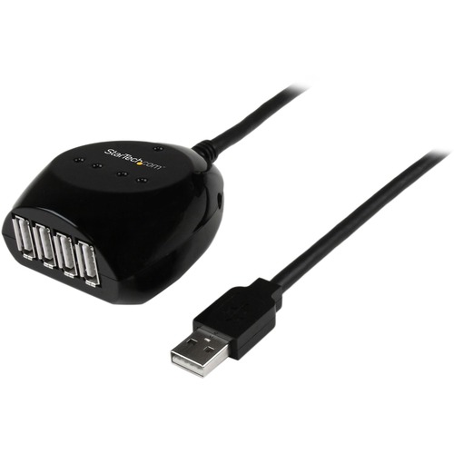 StarTech.com 15m USB 2.0 Active Cable with 4 Port Hub - Connect 4 USB 2.0 devices up to 15-meters away from your computer - 4 Port USB Hub - 50 foot USB Cable - 50 ft Long USB Cable - Maximum USB Cable Length - USB Active Cable - USB Extension Cable - 15m