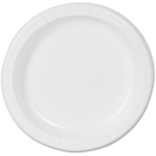 Dixie Basic® 8-1/2" Lightweight Paper Plates by GP Pro - Microwave Safe - 8.5" Diameter - White - Paper Body - 125 / Pack