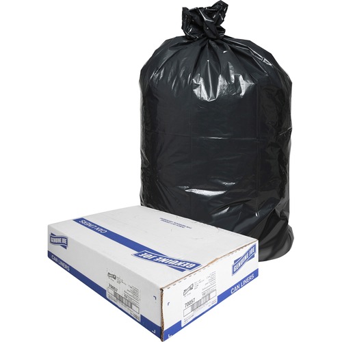 Genuine Joe Slim Jim 23-gallon Can Liners - Medium Size - 23 gal Capacity - 28.50" Width x 43" Length - Low Density - Black - 1/Carton - 150 Per Box - Office Waste, Food - Recycled