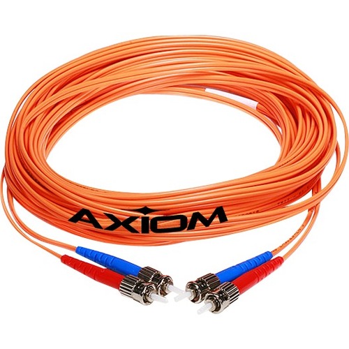 Axiom ST/ST Multimode Duplex OM1 62.5/125 Fiber Optic Cable 12m - Fiber Optic for Network Device - 39.37 ft - 2 x ST Male Network - 2 x ST Male Network - Orange