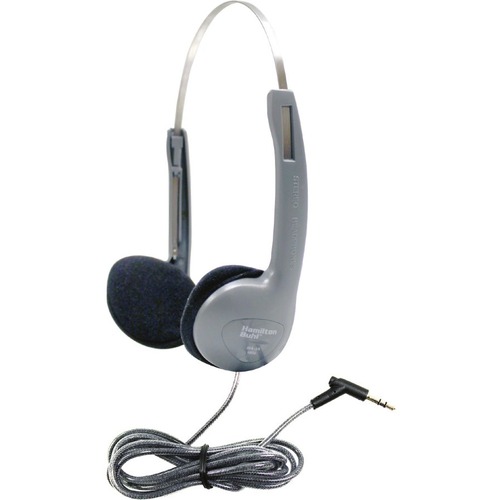 Hamilton Buhl Economical Personal-Sized On-Ear Headphones - Stereo - Gray - Mini-phone (3.5mm) - Wired - 32 Ohm - 50 Hz 16 kHz - On-ear - Binaural - Ear-cup - 5 ft Cable
