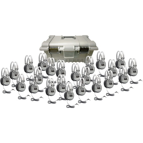 Hamilton Buhl HMC/24/HA7 Lab Pack, 24 HA7 Headphones in Carry Case - Polypropylene - Gray - 24 Pack
