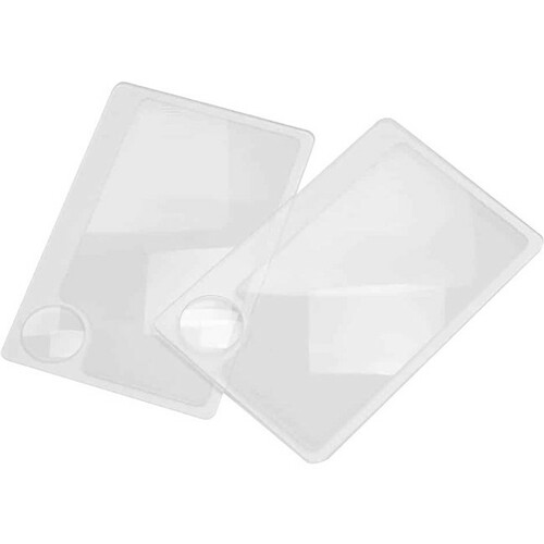 Carson Credit Card-Size Magnifier with 6x Spot Lens, 2 pk - Overall Size 0.1" Height x 2.3" Width