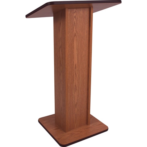 AmpliVox Elite Lectern - For - Table TopRectangle Top x 21" Table Top Width x 15" Table Top Depth - 45" Height - Presentation - Assembly Required - Laminated, Mahogany, Melamine - 1 Each