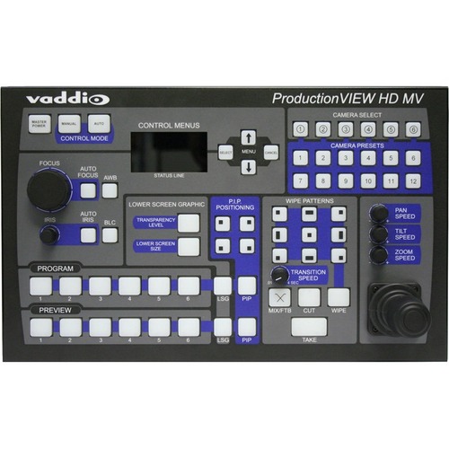 Vaddio ProductionVIEW HD MV Surveillance Control Panel - 12 Controllable Cameras - Pan, Tilt, Zoom Control - 3D Joystick LCD Serial Port - Network (RJ-45) Port