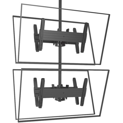 Chief Fusion Large Back-to-Back Stacked Ceiling TV Mount - For 32-60 Inch Flat Panel TVs - Black