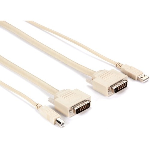 Black Box KVM CPU Cable - DVI-D, USB, 15-ft. (4.6-m) - 15 ft DVI-D/USB Video Cable for Video Device, Computer, KVM Switch - First End: 1 x USB Type A - Male, 1 x DVI-D Digital Video - Male - Second End: 1 x USB Type B - Male, 1 x DVI-D Digital Video - Mal