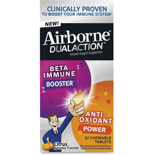 Advantus Airborne Citrus Flavored Chewable Tablets - Citrus - 32 / Box