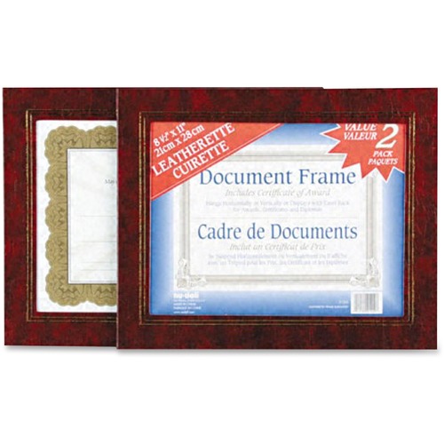 nudell NuDell Flat Leatherette Document Frames - Holds 8.50" x 11" Insert - Rectangle - Desktop - Horizontal, Vertical - Unbreakable - Leatherette - Burgundy - 1 / Pack