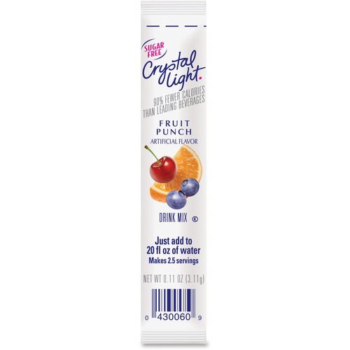 Crystal Light On-The-Go Fruit Punch Mix Sticks - 0.16 oz - Stick - 30 / Box