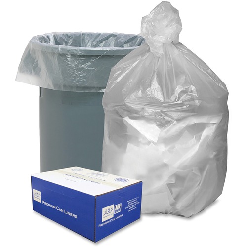 Berry High Density Commercial Can Liners - Extra Large Size - 56 gal Capacity - 43" Width x 48" Length x 48" Depth - 0.63 mil (16 Micron) Thickness - High Density - Natural - High-density Polyethylene (HDPE) - 200/Carton - Office Waste