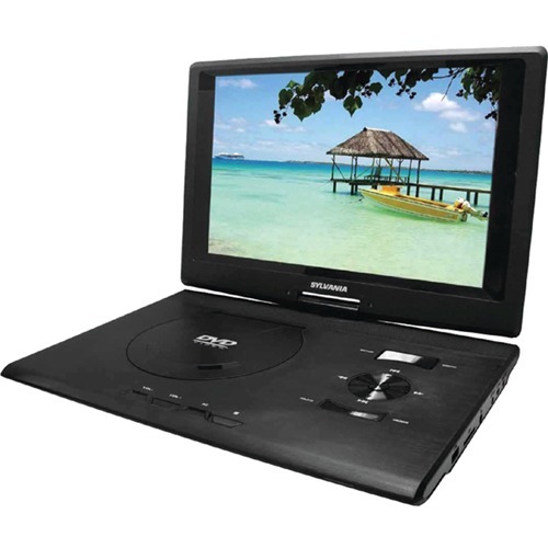 Sylvania SDVD1332 Portable DVD Player - 13.3" Display - 1280 x 800 - Black - DVD-RW, DVD+RW, CD-RW - JPEG - DVD Video - 16:9 - CD-DA, MP3 - 1 x Headphone Port(s) - USB - Lithium Polymer (Li-Polymer) - 2 Hour