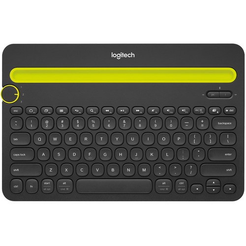 Logitech Bluetooth Multi-Device Keyboard K480 - Wireless Connectivity - Bluetooth - English, French - QWERTY Layout - Computer, Tablet, Smartphone - Black