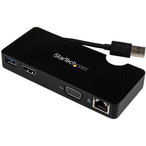 StarTech.com Portable Laptop Docking Station - HDMI or VGA and Gigabit Ethernet - USB 3.0 Universal Dock for Mac / Windows (USB3SMDOCKHV)StarTech.com Travel Docking Station for Laptops - HDMI or VGA - USB 3.0 - Portable Universal Laptop Mini Dock - Create - Laptop Docking Stations - STCUSB3SMDOCKHV