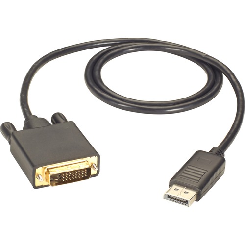 Black Box DisplayPort to DVI Cable - Male/Male, 10-ft. - 10 ft DisplayPort/DVI Video Cable for Monitor, Projector, MAC, PC, Digital Signage Player - First End: 1 x 20-pin DisplayPort Digital Audio/Video - Male - Second End: 1 x DVI Digital Video - Male - 