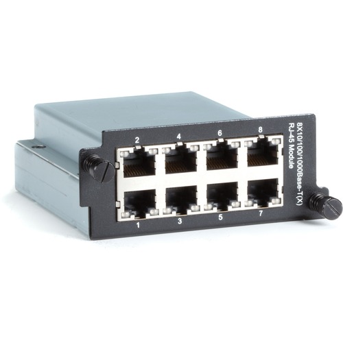 Black Box LE2720C Expansion Module - For Data Networking - 8 x RJ-45 10/100/1000Base-TX LAN - Twisted PairGigabit Ethernet - 10/100/1000Base-T - TAA Compliant