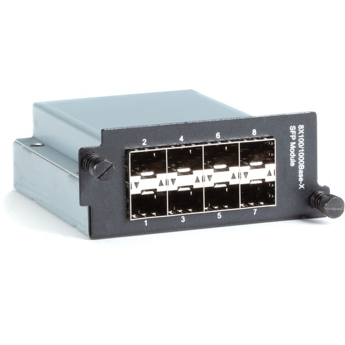 Black Box HRD Switch Module - (8) 100/1000Mbps, SFP - For Data Networking, Optical NetworkGigabit Ethernet - 1000Base-X - 8 x Expansion Slots - SFP (mini-GBIC) - TAA Compliant