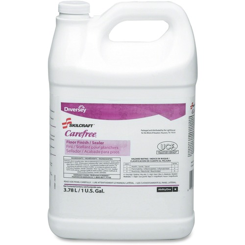 SKILCRAFT® Carefree Floor Sealer Finish - For Floor - 128 fl oz (4 quart) - pH Balanced - Yellow - 4 / Carton