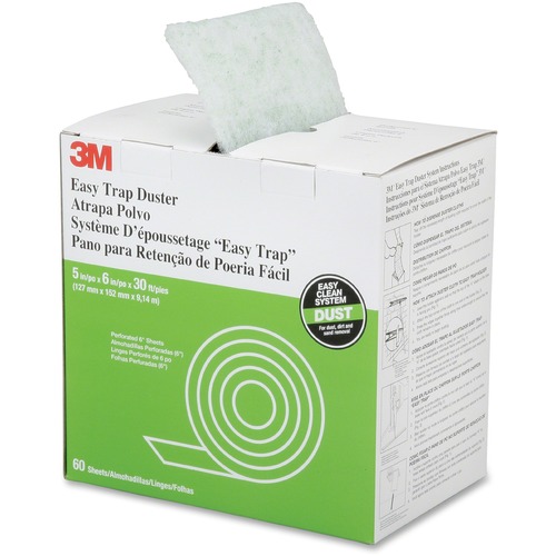 SKILCRAFT Easy Trap Duster 60-sheet Roll - Sheet - 6" Width x 5" Length - 60 / Roll - White