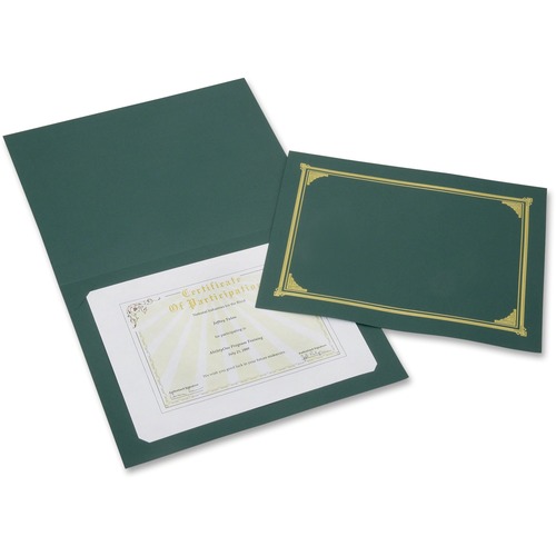 SKILCRAFT A4 Recycled Certificate Holder - 8 17/64" x 11 11/16" , 8 1/2" x 11" , 8" x 10" - Green - 30% Recycled - 6 / Pack