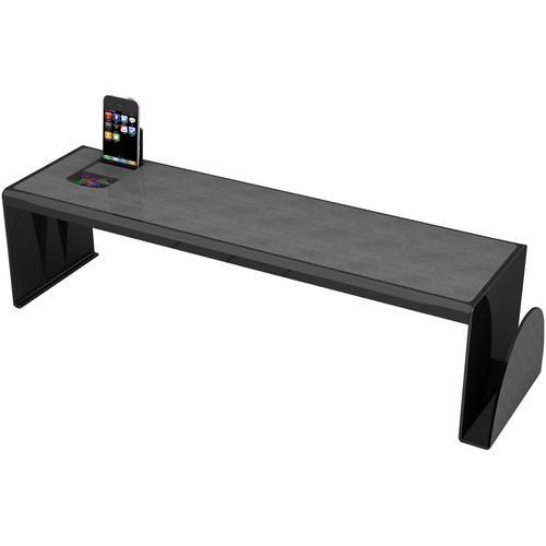 Deflecto Sustainable Office Heavy-Duty Desk Shelf - 6.8" Height x 25.6" Width x 7" Depth - Desktop - Sturdy, Document Holder - 30% - Black - Plastic - 1 Each