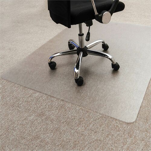 Ecotex® Enhanced Polymer Rectangular Chair Mat for Carpets up to 3/8" - 30" x 48" - Home, Office, Carpet - 48" Length x 30" Width x 0.087" Depth x 0.087" Thickness - Rectangular - Polymer - Clear - 1Each - TAA Compliant