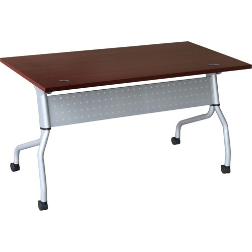Lorell Flip Top Training Table - Rectangle Top - Four Leg Base - 4 Legs x 23.60" Table Top Width x 60" Table Top Depth - 29.50" Height x 59" Width x 23.63" Depth - Assembly Required - Mahogany - Nylon - Melamine Top Material - 1 Each