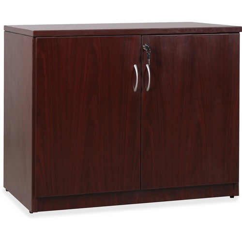 Lorell Essentials Series Mahogany 2-door Storage Cabinet - 36" x 22.5" x 29.5" - 2 x Door(s) - Mahogany - Laminate - Melamine Faced Chipboard (MFC) - Assembly Required - Storage Cabinets - LLR69612