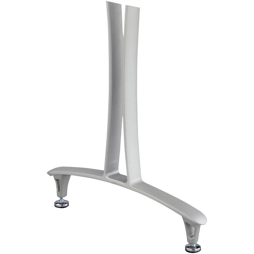 Safco Rumba Training Table T-leg Base with Glides - Metallic Gray T-shaped Base - 2 Legs - 25.25" Height x 5.25" Width x 19.75" Length - Training, Conference Room, Meeting - 1 / Set
