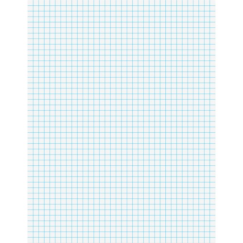 Ampad Graph Pad - 50 Sheets - Both Side Ruling Surface - 15 lb Basis Weight - Letter - 8 1/2" x 11" - White Paper - Pressboard Cover - Chipboard Backing, Smudge Resistant, Rigid - 1 / Pad