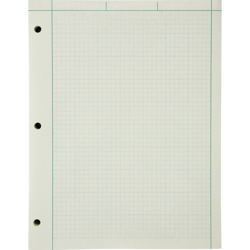 Ampad Engineering Computation Pad - 200 Sheets - Both Side Ruling Surface - Ruled Margin - 15 lb Basis Weight - Letter - 8 1/2" x 11" - Green Tint Paper - Chipboard Backing - 1 / Pad