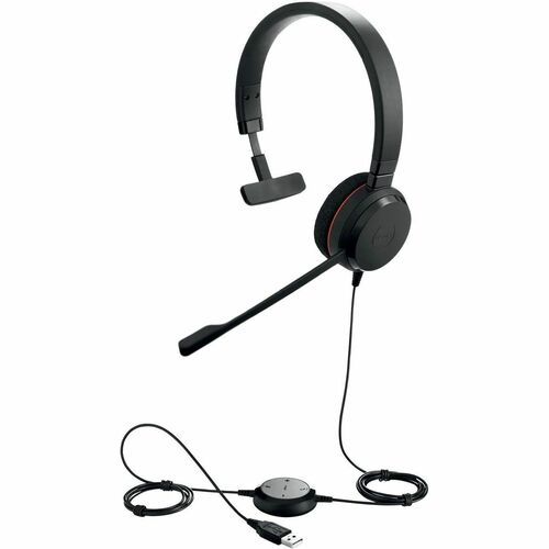 Jabra Evolve 20 UC Mono - Mono - USB, Mini-phone (3.5mm) - Wired - Over-the-head - Monaural - Supra-aural - Noise Cancelling Microphone - Noise Canceling - Black