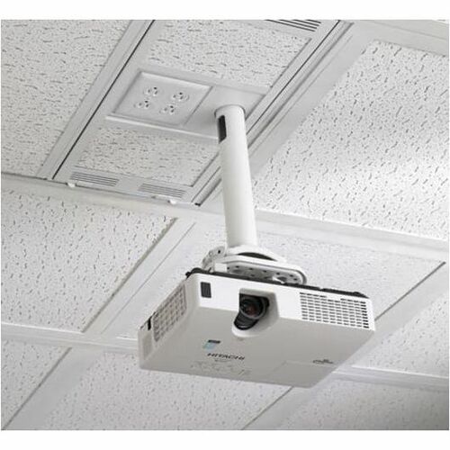 Chief 1' x 2' Above Suspended Ceiling Storage Box with Column Drop - White - 100 lb Load Capacity