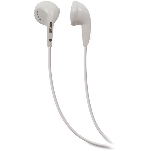 Maxell EB-95 White Earbuds - Stereo - White - Wired - Earbud - Binaural - Outer-ear - 1