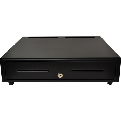 Royal Sovereign Electronic cash drawer with two keys, cash tray, and RJ11 Cable - 5 Bill - 8 Coin - 2 Media Slot - Plastic - Black - 4" (101.60 mm) Height x 18.10" (459.74 mm) Width x 18.30" (464.82 mm) Depth