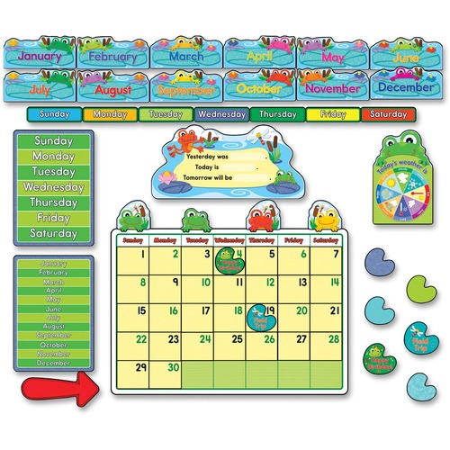 Carson Dellosa Education PreK- Grade 3 FUNky Frogs Calendar Set - Theme/Subject: Learning - Skill Learning: Weather, Week, Day, Mathematics, Science, Month, Calendar, Classroom Management - 80 Pieces - 4-9 Year - 1 / Set