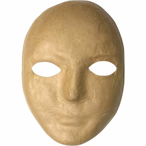 Creativity Street Papier Mache Mask - Decoration - 8"Height x 6"Width x 3"Length - 1 Each - Natural - Plastic
