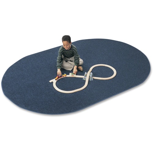 Carpets for Kids Mt. St. Helens Carpet Rug - 108" Length x 72" Width - Oval - Blueberry - Nylon