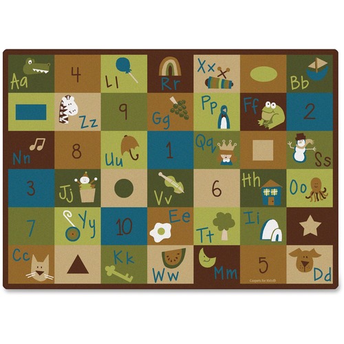 Carpets for Kids Learning Blocks Nature Design Rug - 11.67 ft (3556 mm) Length x 100" (2540 mm) Width - Rectangle