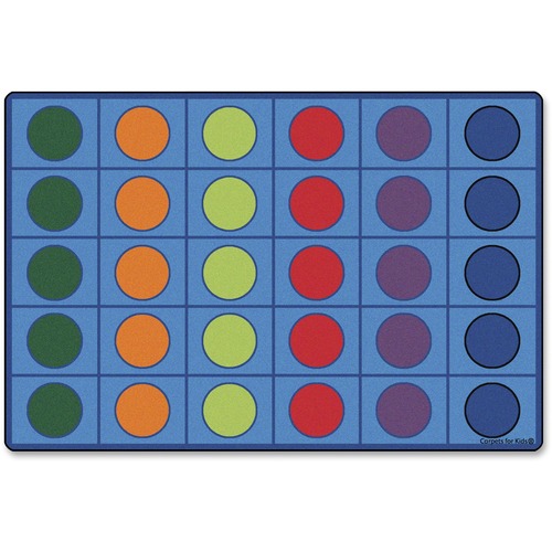 Carpets for Kids Color Seating Circles Rug - 96" Length x 12 ft Width - Rectangle - Seating Circles