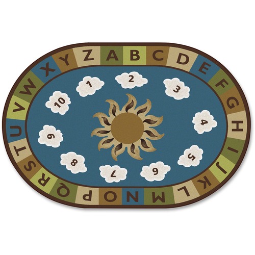 Carpets for Kids Sunny Day Learn/Play Oval Rug - 12 ft (3657.60 mm) Length x 96" (2438.40 mm) Width - Oval