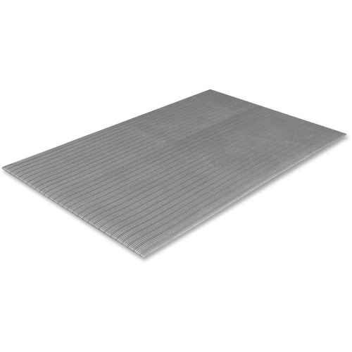 Crown Mats Tuff-Spun Foot-Lover Mat - Cement Floor, Service Counter, Cashier's Station, Warehouse, Industry, Indoor, Mailroom, Floor - 10 ft Length x 36" Width x 0.375" Thickness - Rectangular - Vinyl, Closed-cell PVC Foamboard - Gray - 1Each
