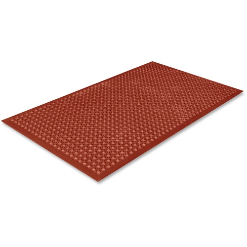 Crown Mats Safewalk-Light Economical Mat - Office, Indoor - 60" Length x 36" Width - Rectangular - Rubber - Terra Cotta - 1 Each