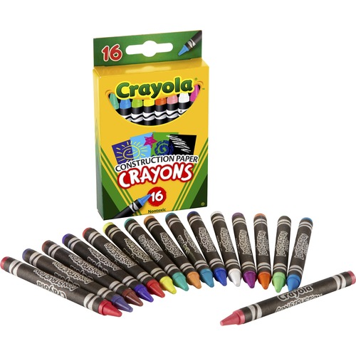 Crayola Construction Paper Crayons - Assorted - 16 / Box